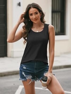 AUTOMET Women’s Casual Flowy Tank Top