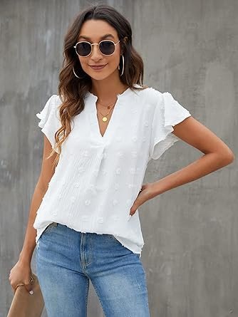 71039Xus4gL._AC_SY445_.jpg Blooming Jelly Women's White Blouse