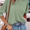 717elr42uAL._AC_SY445_.jpg Dokotoo Women's 3/4 Sleeve Fashion Tops