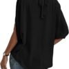 71QXIu1mAL._AC_SY445_.jpg Verdusa Women's Tie Back Dolman Sleeve Blouse Top Casual Dressy Mock Neck Going Out Tops