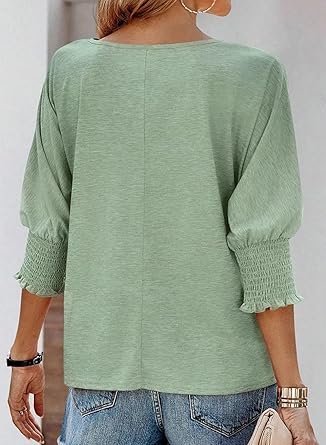 71oZBP4JHXL._AC_SY445_.jpg Dokotoo Women's 3/4 Sleeve Fashion Tops
