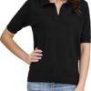71tS9Cpji1L._AC_SX342_.jpg Kate Kasin Women Short Sleeve Polo Sweater V Neck Knitted Tops Casual Ribbed Shirt Loose Pullover Sweater
