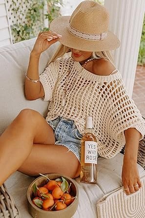 71wcvOGU9BL._AC_SY445_.jpg Dokotoo Women's Summer Crochet Sweater
