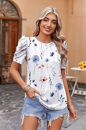 816Yc-qOlZL._AC_SY445_.jpg Zeagoo Boho Puff Sleeve Blouse