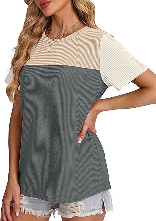 819Mx8mcoFL._AC_SY445_.jpg WIHOLL Women's Color Block Knit Top