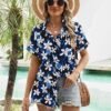 81HdJWZpkUL._AC_SX342_.jpg LOMON Women's Summer Hawaiian Shirts Floral Short Sleeve Button Down Shirts Hawaii Tropical Beach Tops Outfits