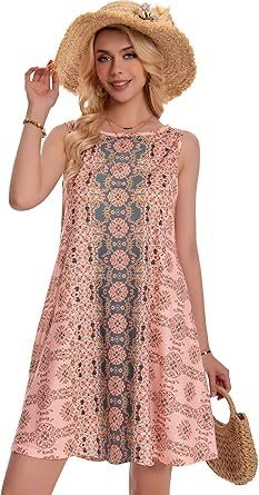 81KYL2a1NbL._AC_SY445_.jpg Summer Dresses for Women - Boho Sleeveless Sundresses