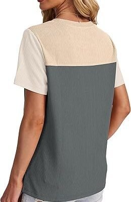 WIHOLL Women's Color Block Knit Top