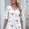 81b4GXOU01L._AC_SY445_.jpg Zeagoo Women's Casual V-Neck Blouse