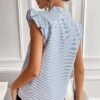 81fLCediALL._AC_SY445_.jpg Floerns Striped Ruffle Summer Blouse