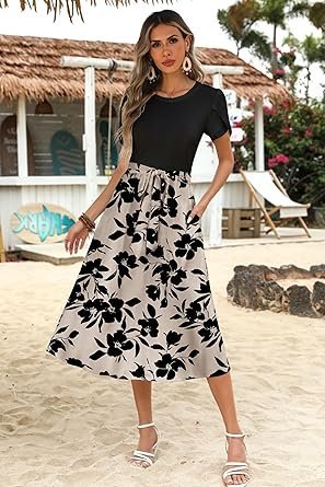 81i68L9x6zL._AC_SY445_.jpg Zeagoo Women's Midi Dress with Pockets 2025