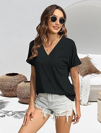81muy4NfEiL._AC_SY445_.jpg T-Shirts Short Sleeve V-Neck Tees