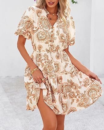 81mzucbVX2L._AC_SX342_.jpg BTFBM Women Summer Floral Short Dress
