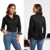 image-22.jpg WARHORSEE Womens Cotton Button Down Dress Shirt Long Sleeve Easy Care Dressy Work Tops Business Casual Blouses for Women