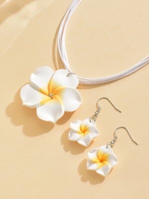 0c46af83b952401cbda0b9ecfcb2852b-goods.jpeg Tropical Bloom Jewelry Set Plumeria Earrings & Necklace Duo
