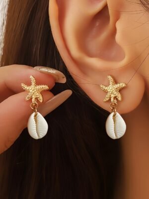 14597b0e-7bc2-4fb5-9fd4-295bd37df8e2.jpg 1 Pair of Summer Vacation Ocean Themed Women's Fashion Stud Earrings