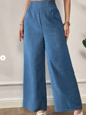 37326012-d544-4e90-b1ab-b53e111957d7.jpg Women's Everyday Comfortable Elastic Waist Wide-Leg Pants – Navy