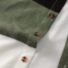 4f795ec2-5925-4cc5-850f-41d9fbd5dc6d.jpg Men's Summer Stand Collar Color Block Shirt & Drawstring Shorts 2-Piece Set – Green & White