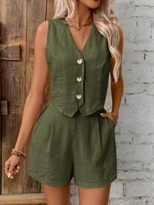 82614c16-f5d1-45cc-ba0f-19b9d311277d.jpg Fern Green Button Vest & Trouser Set