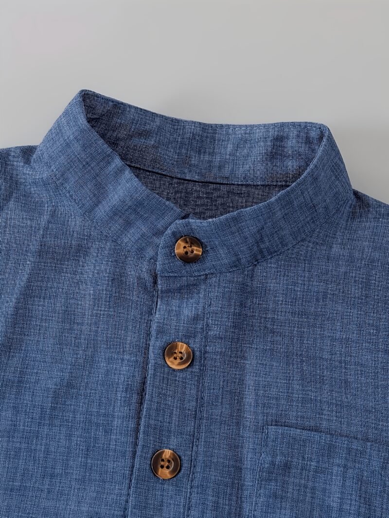 8e28f9b5-cc6a-4cec-b1d0-dcc552c00ba9.jpg Men's Minimalist Button-Up Short Sleeve Shirt & Shorts 2-Piece Set