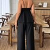 9054ff40-506e-4775-9310-46afc11ec1cf.jpg Plus Size Colour-Block Camisole & Pants Set