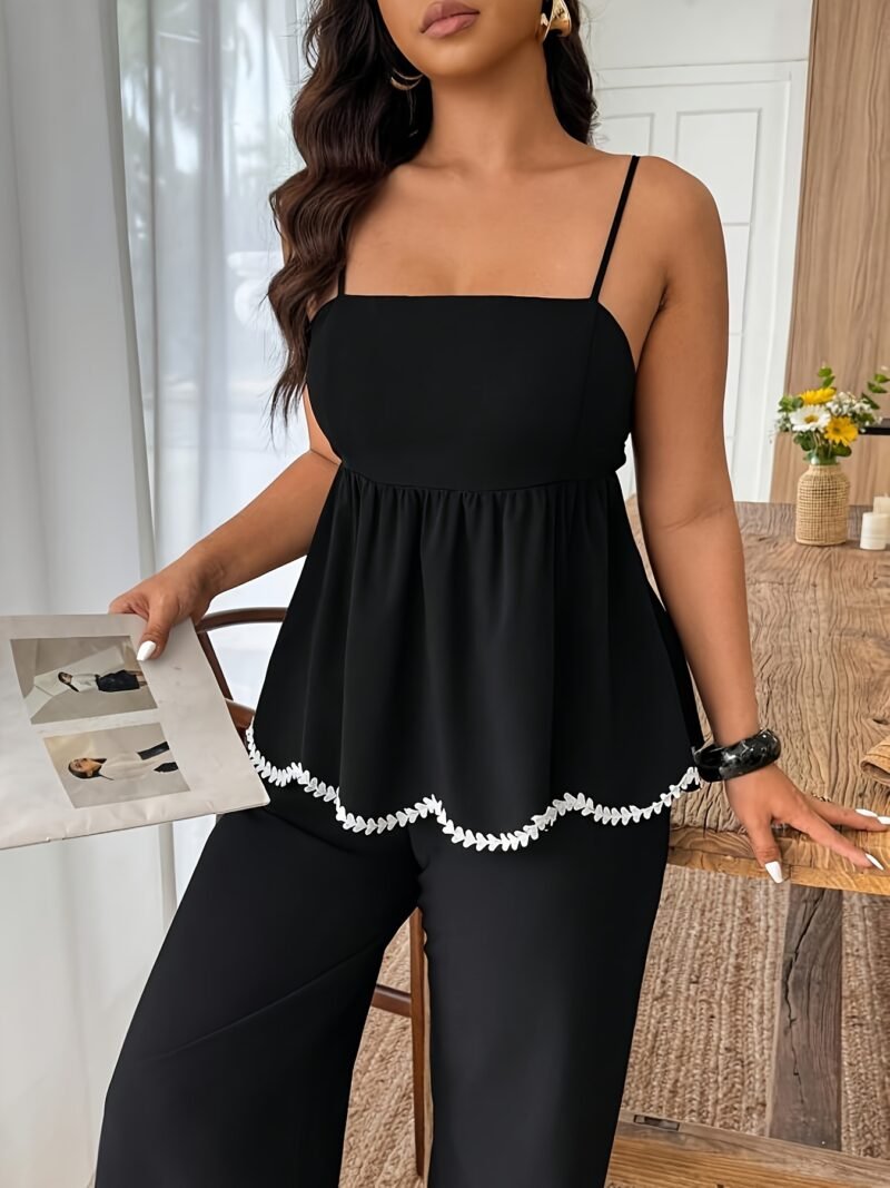 b5de6012-3f77-45ff-a61a-71ea16d10ee1.jpg Plus Size Colour-Block Camisole & Pants Set