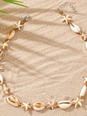 c3534b5d-4b0d-4235-a768-753531f3bd0d.jpg Bohemian Style Braided Cord Sea Star and Shell Decorative Summer Beach Necklace