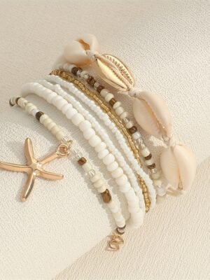 cee35822-71c7-45cc-8921-99ef33241e77.jpg Bohemian Style Starfish Handmade Beaded Shell Bracelet Set