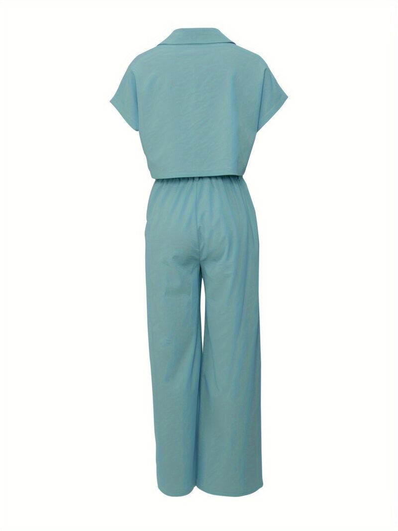 Powder Blue Pocket Shirt & Trousers Set