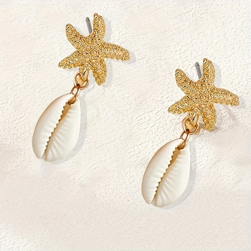 e06d5b6e-0bd3-4cb9-8e45-6d0c0c1fc297.jpg 1 Pair of Summer Vacation Ocean Themed Women's Fashion Stud Earrings